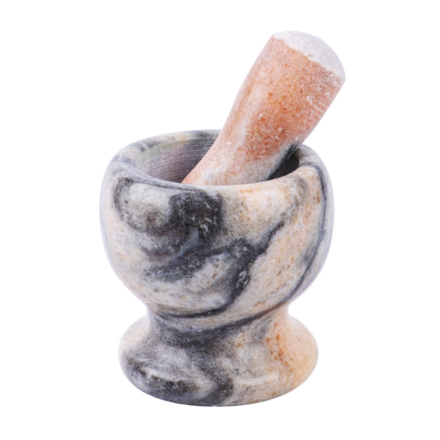 Generic Ceramic Mortar Pestle Set Orange - 10.5cm