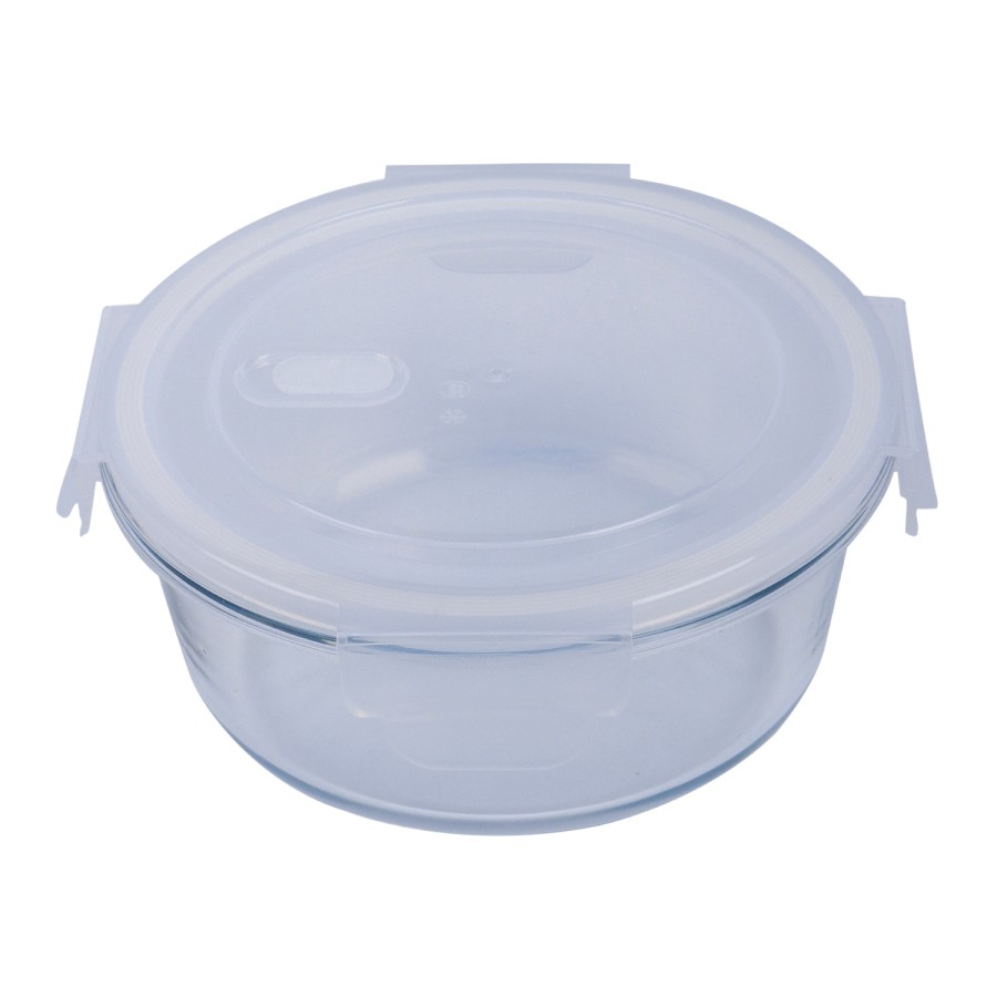 Generic Microwavable Glass Storage Circle Container 650ml - White