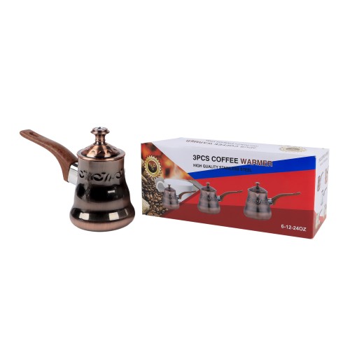 Generic Stainless Steel Coffee Warmer 3pc Set - Copper