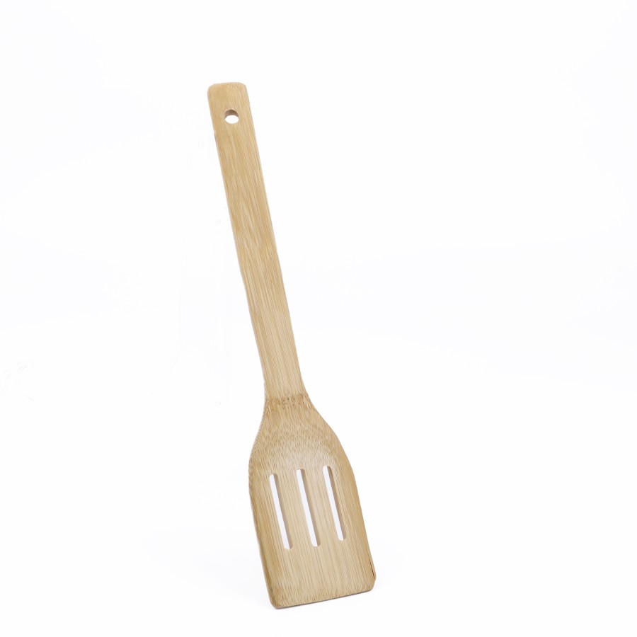 KITCHENMARK Bamboo Handicraft Slotted Spatula Spoon - 30cm