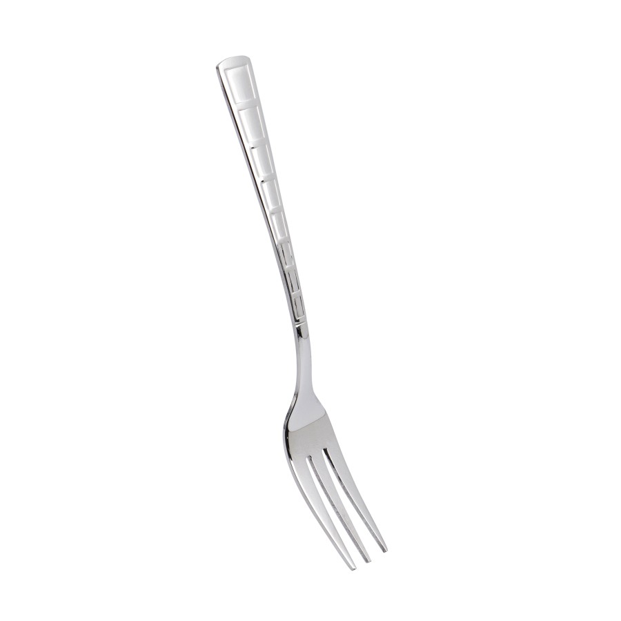 BECHOWARE 3pc Stainless Steel Pattern Design Salad Fork Set 15cm - Silver