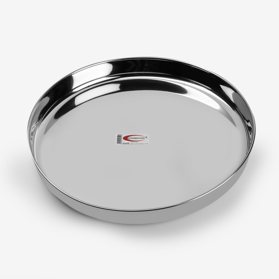 KITCHENMARK Steel Beeding Thali Plate - 29 cm