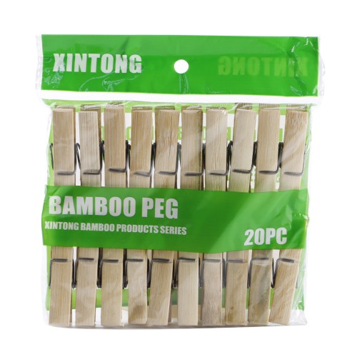 Generic Natural Bamboo Cloth Pegs Clips 20 pc Pack