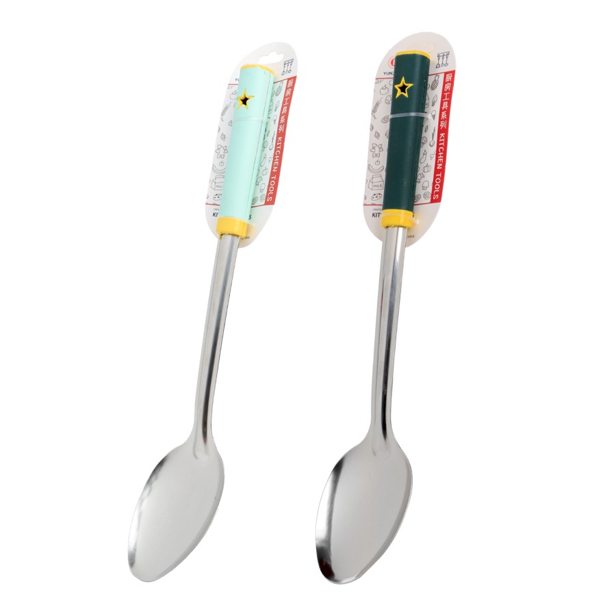 Generic Stainless Steel Rice Spoon - Plastic Handle Multicolor