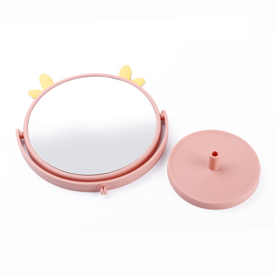 Generic Tabletop Desk Makeup Round Mirror 15cm - 2 Color Pack