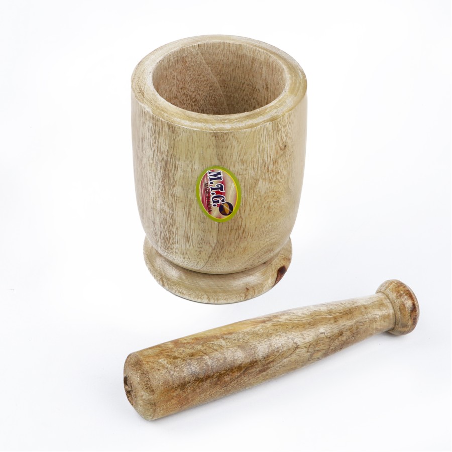 Generic Wooden Mortar Pestle Set 12cm