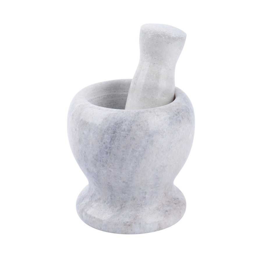 Generic Ceramic Mortar Pestle Set White - 10.5cm