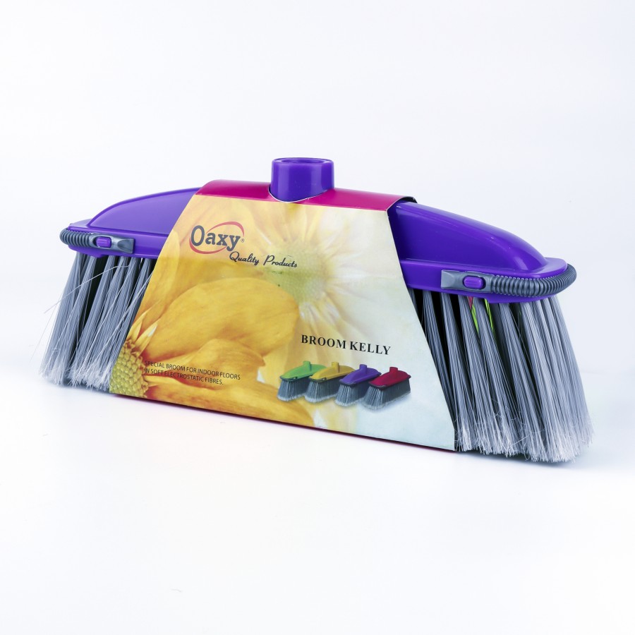 Oaxy Kelly Indoor Floor Cleaning Broom  - 3 Color Pack