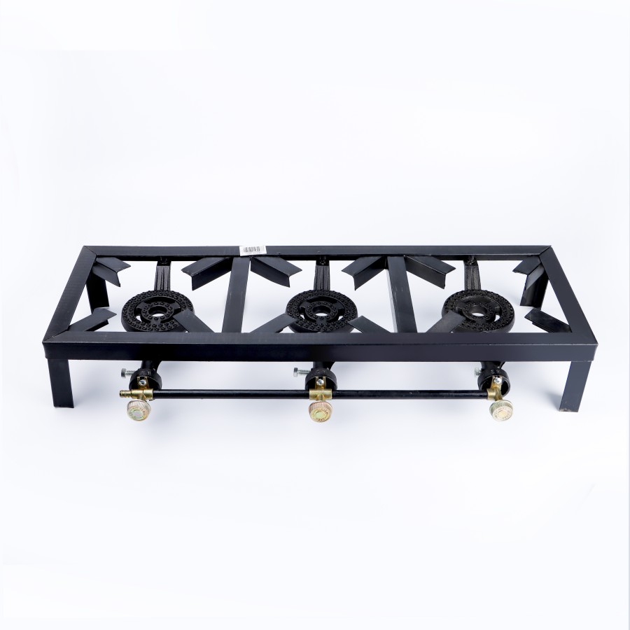 KITCHENMARK Cast Iron Triple Burner Outdoor Gas Stove