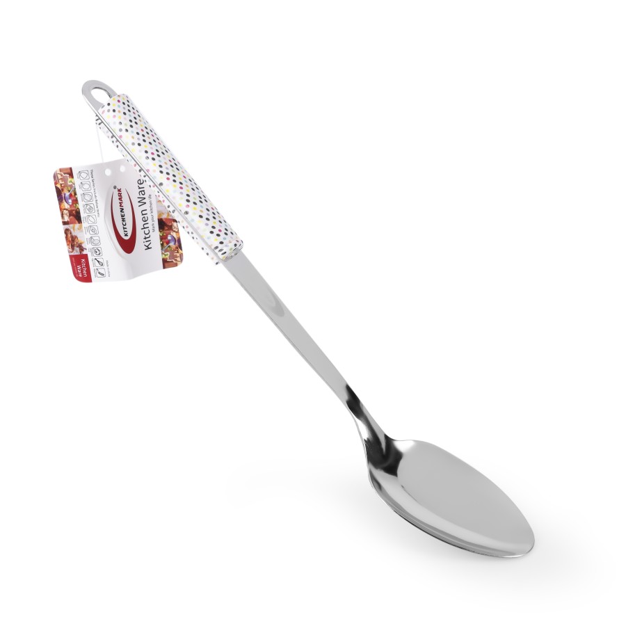 KITCHENMARK Stainless Steel Basting Long Rice Spoon - Color Dots