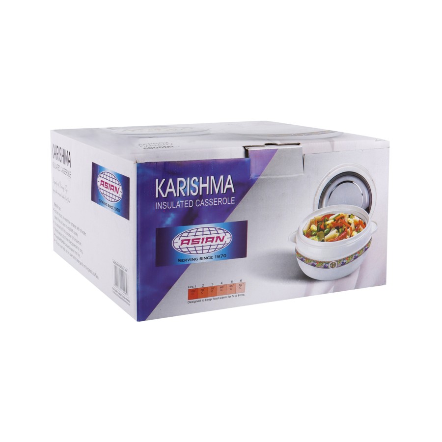 Generic Karishma Stainless Steel Insulated Casserole Hotpot 8000ml - White