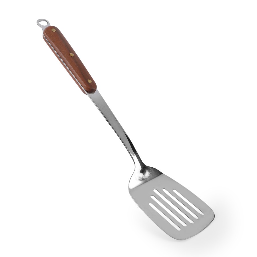 Generic Stainless Steel Spatula Turner 37cm - Wooden Handle