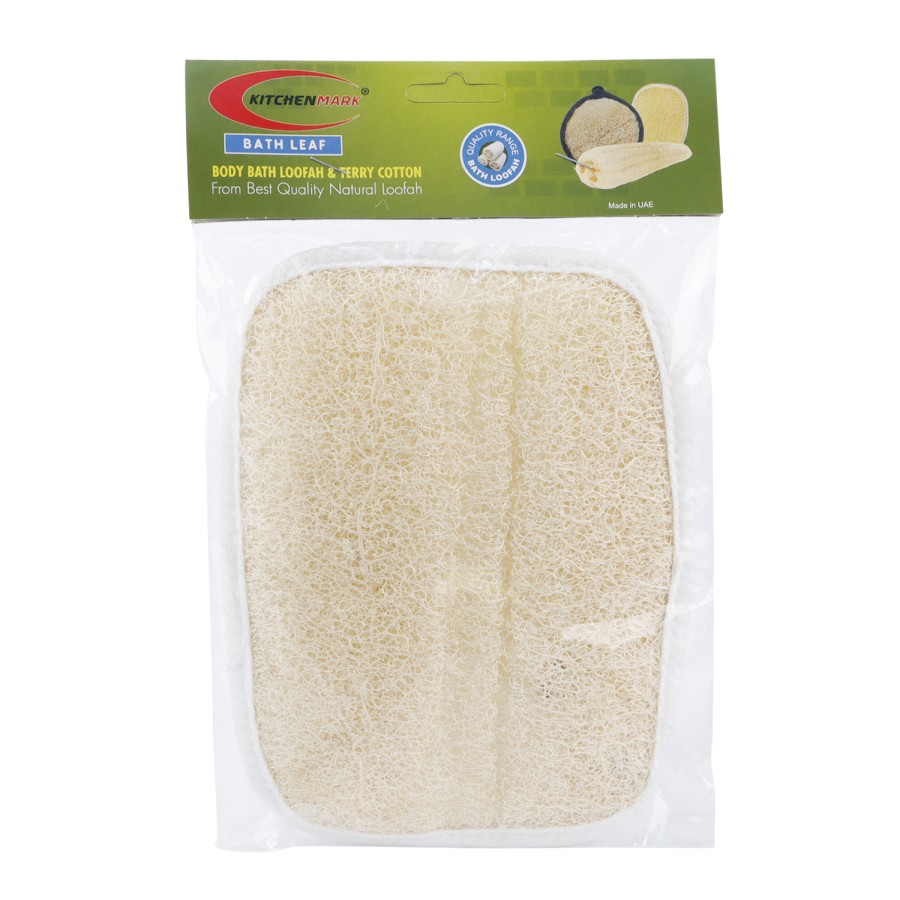 KITCHENMARK Natural Loofah Bath Leaf Glove 20cm - White