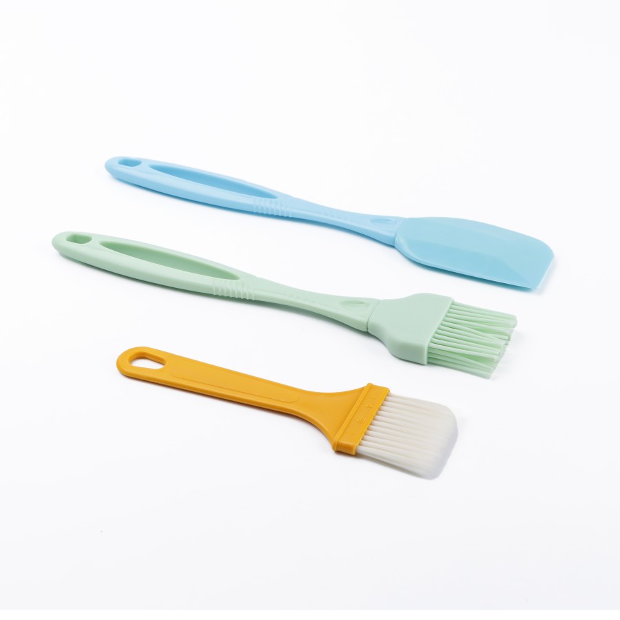 KITCHENMARK 3pc Silicone Brush Oil Brush Spatula Combo Pack