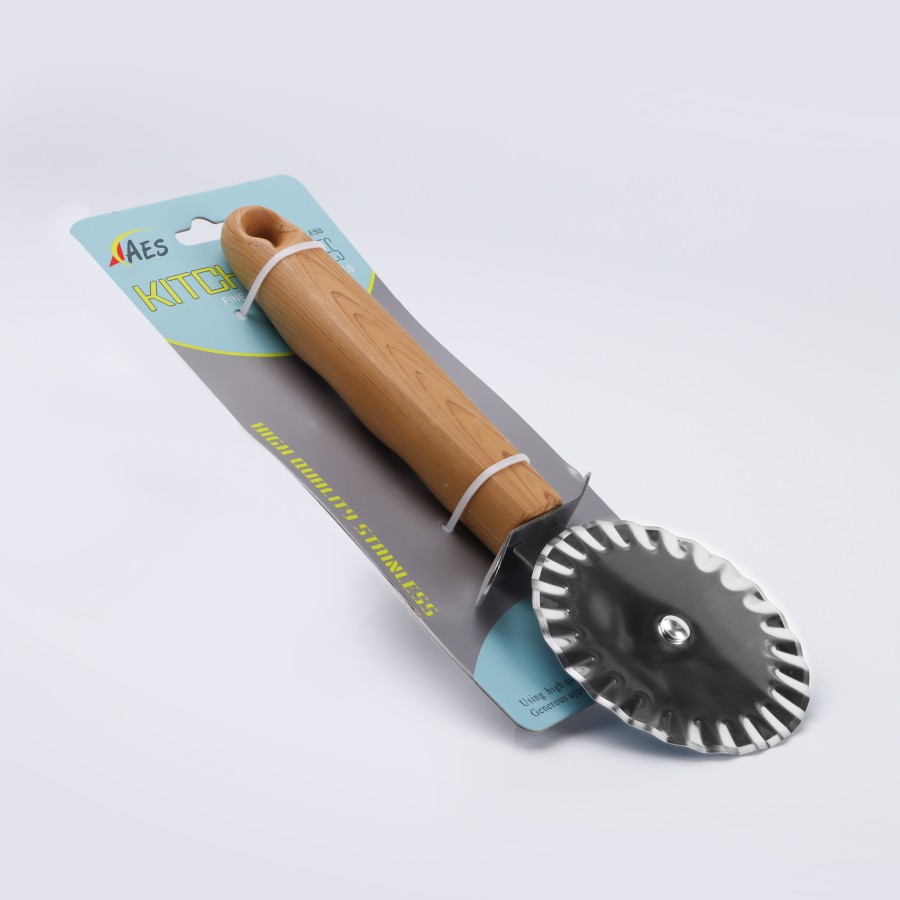 Generic Wooden Pizza Cutter - 21cm