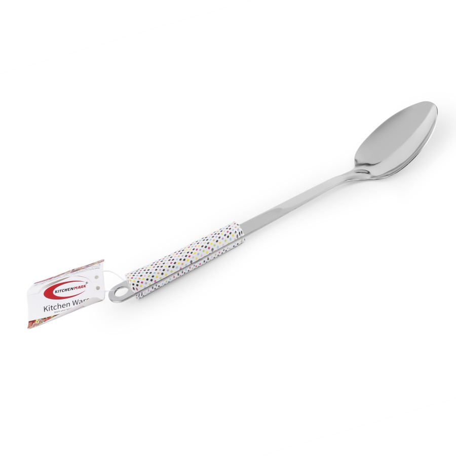 KITCHENMARK Stainless Steel Basting Long Rice Spoon - Color Dots