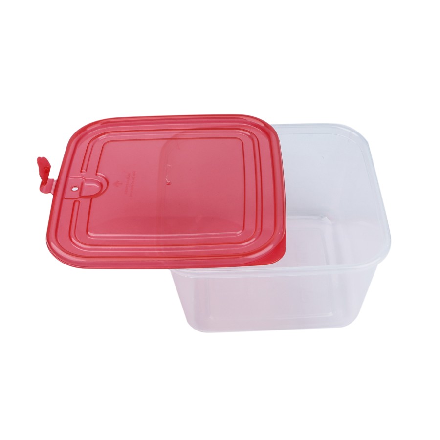 Generic Plastic Square 3pc Microwavable Airtight Food Storage Container 1100ml - 3 Color Pack