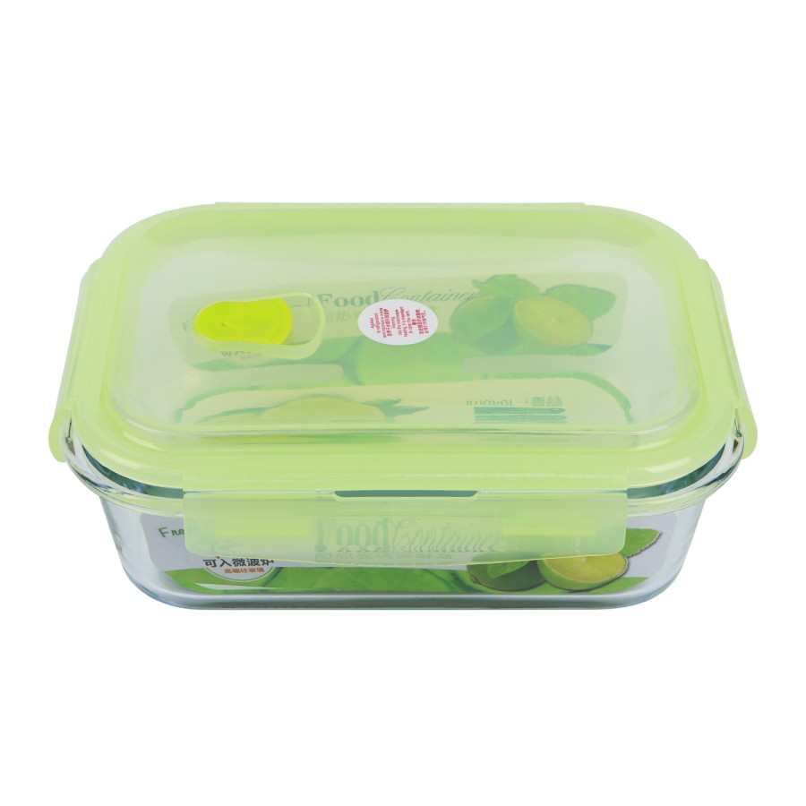 Generic Glass Storage Food Container 1040ml - Green