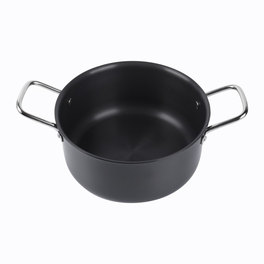 KITCHENMARK Hard Anodized Stockpot Aluminum Cooking Pot with Lid 22cm - Black