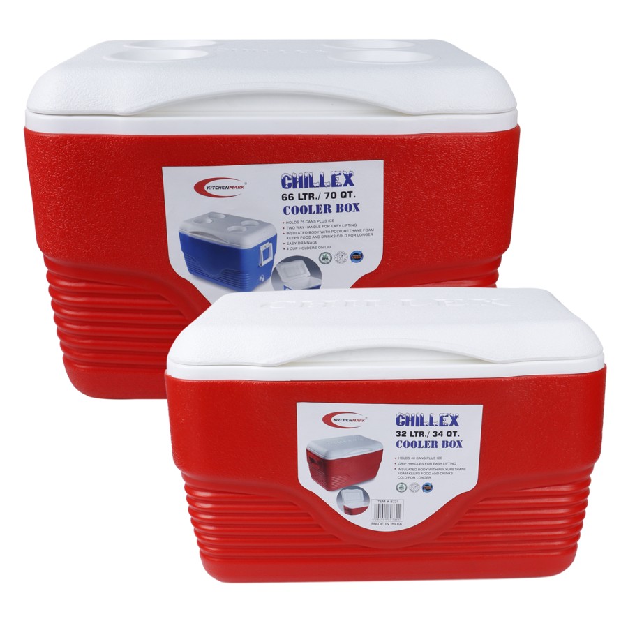 KITCHENMARK Ice Box Cooler 2pcs 32+66L - Red 