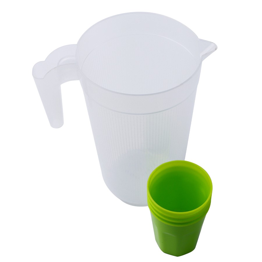 Generic Plastic Water Jug with Glasses 2L - 3 Color Pack