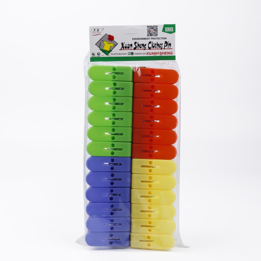 Generic 24pc Plastic Cloth Pegs Clips - 4 Color Pack