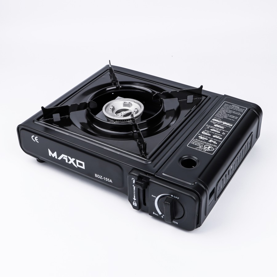 MAXO Portable 2-in-1 Gas Stove for Outdoor Use - Black