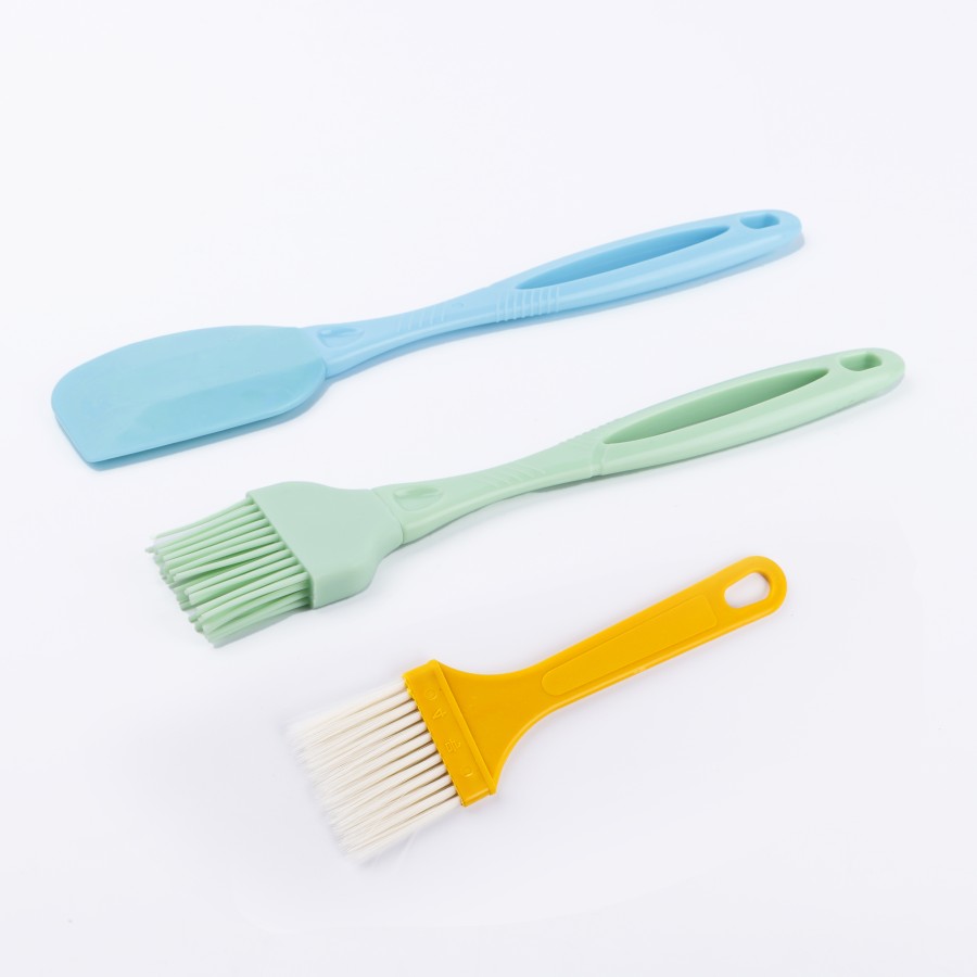 KITCHENMARK 3pc Silicone Brush Oil Brush Spatula Combo Pack