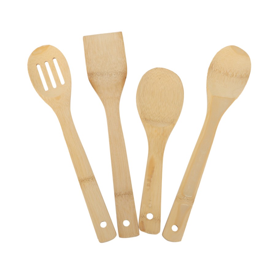 KITCHENMARK 4pc Bamboo Kitchen Spoon Set