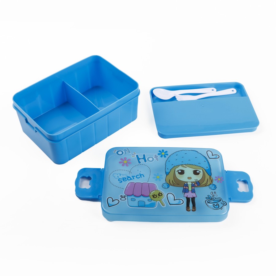 Generic Plastic Multi Compartment Lunch Box 1L - 3 Color Pack