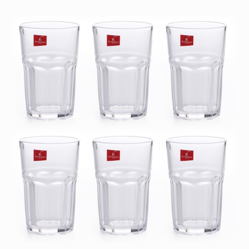 BLINKMAX 6pc Juice Glass Tumbler Set Transparent Drinkware 310ml