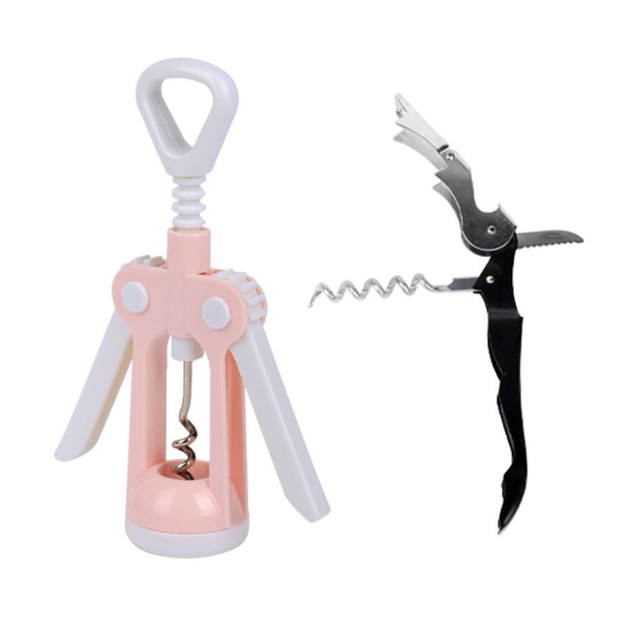 Generic 4pc Corkscrew Wine Bottle Opener Set - Multicolor