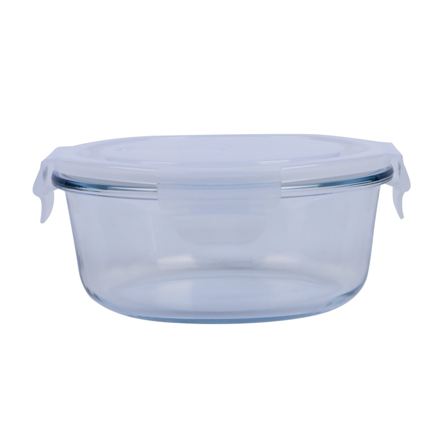 Generic Microwavable Glass Storage Circle Container 650ml - White