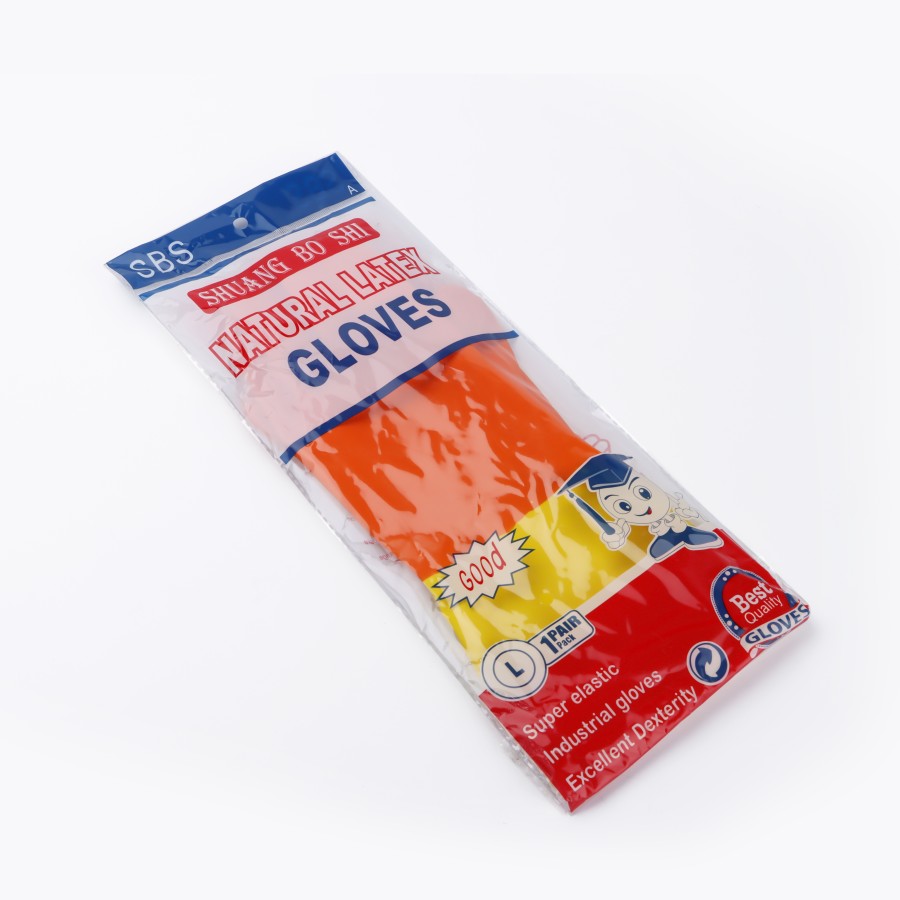 KITCHENMARK Rubber Latex Household Gloves Pair 33cm - Orange