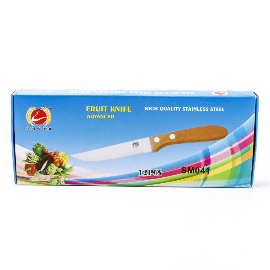 Generic 12pcs Stainless Steel Advanced Kitchen Knife Fruit Knife Wooden Handle 