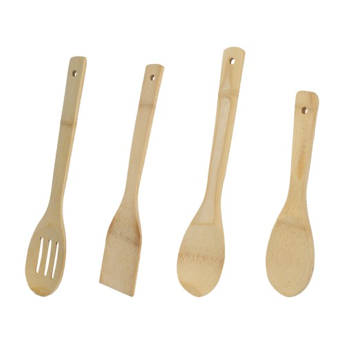 KITCHENMARK 4pc Bamboo Kitchen Spoon Set