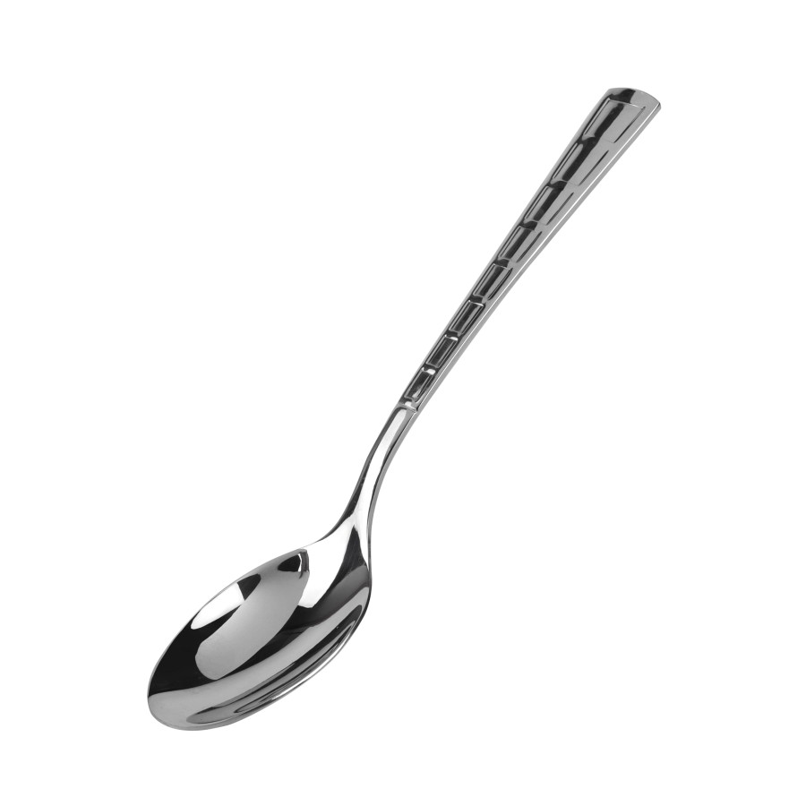 BECHOWARE 3pc Stainless Steel Pattern Design Table Spoon Set 20cm - Silver