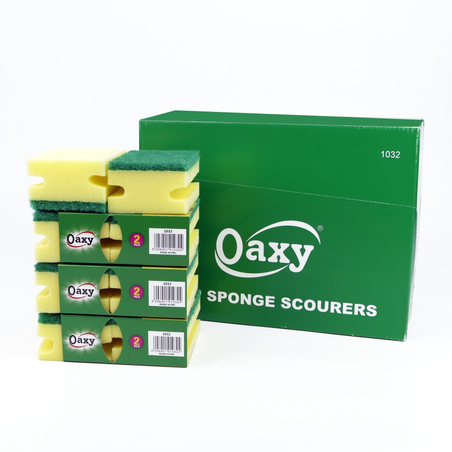 Oaxy 2pc Combo Grip Sponge Scourers Pack of 12