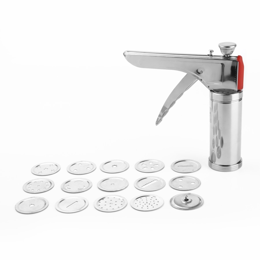 KITCHENMARK Stainless Steel 15 Shapes Savories Snax Kitchen Press 