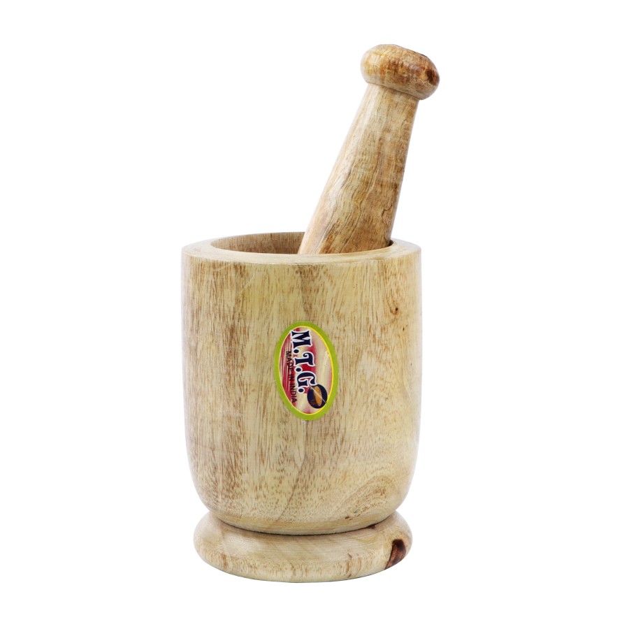 Generic Wooden Mortar Pestle Set 12cm