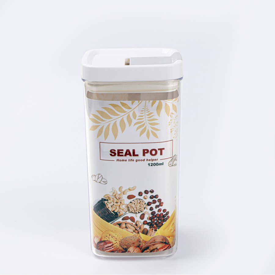 KITCHENMARK Seal Pot Square Container 1200 mL - 2 Color Pack 