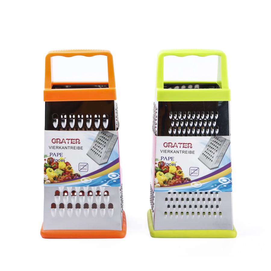 Generic Stainless Steel 4-way Grater 23cm - 2 Color Pack