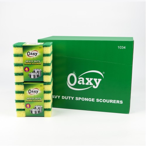 Oaxy 4pc Combo Heavy Duty Sponge Scourers Pack of 16