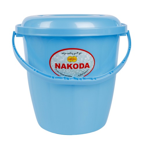 NAKODA Plastic Turbo Bucket With Lid  13L - Blue 