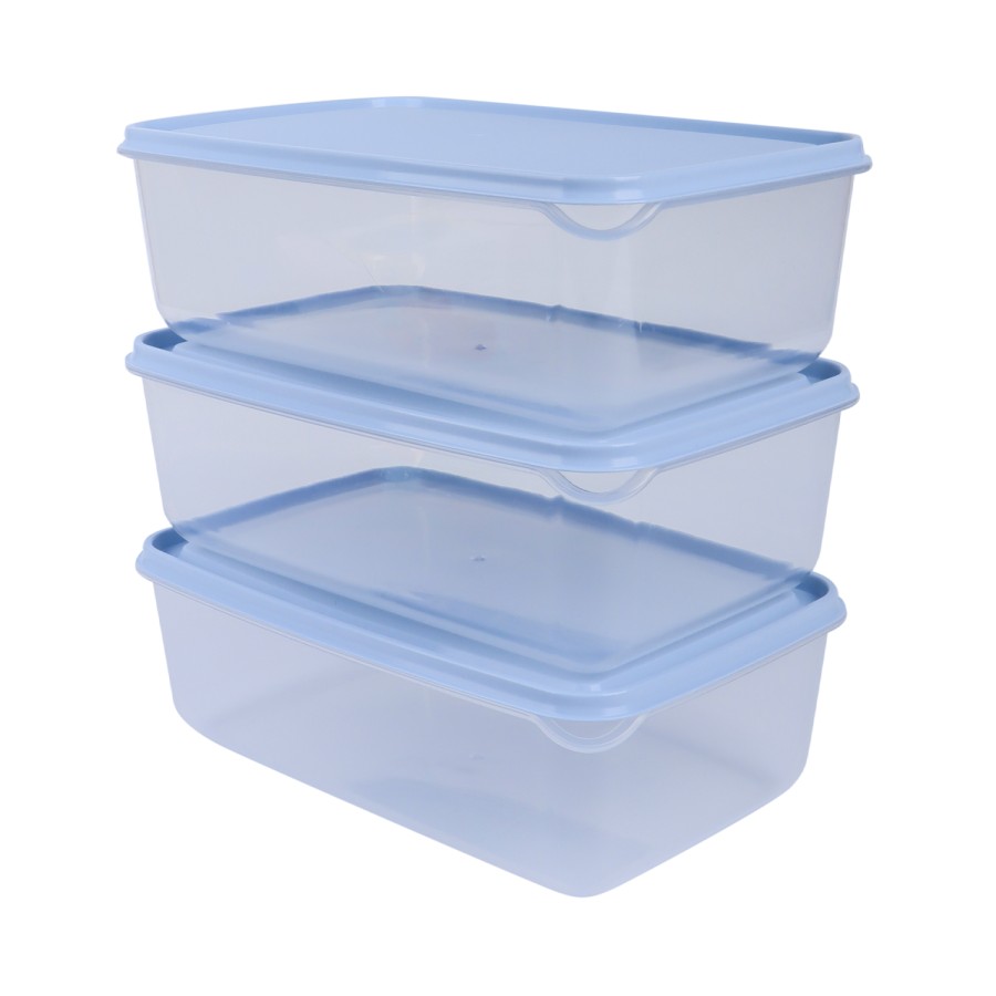 Generic 3pcs Plastic Food Storage Container Set 2060ml - 3 Color Pack 