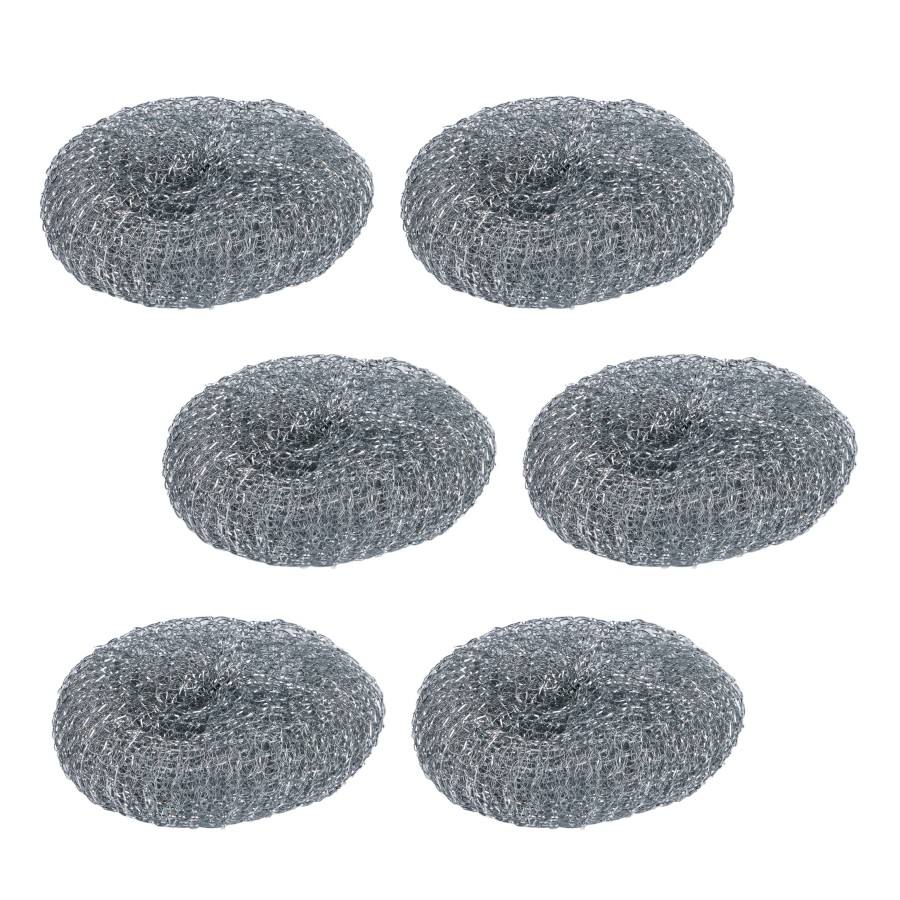 KITCHENMARK 6pcs Stainless Steel Wool Cleaning Scourer - 29g