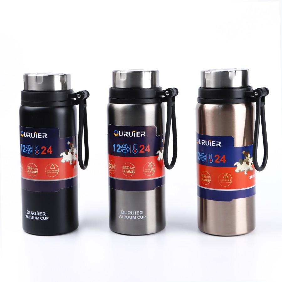 Generic Vacuum Thermos Stainless Steel Bottle 750 mL - 3 Color Pack