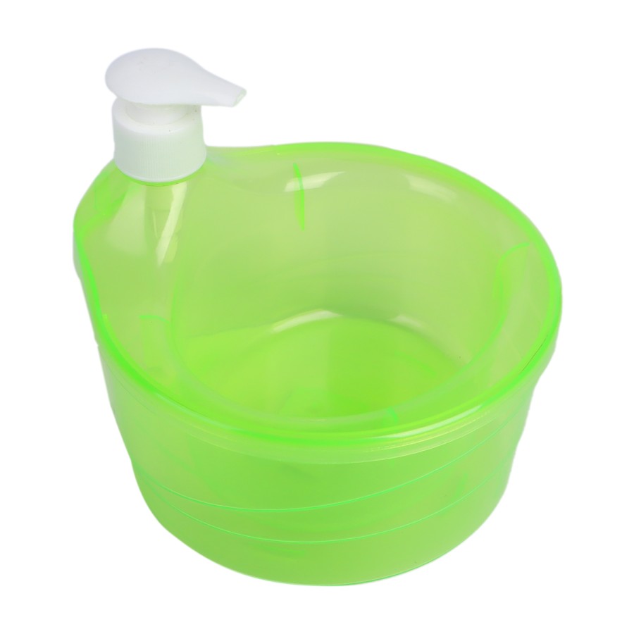 Generic Round Liquid Soap Dispenser with Cleaning Sponge 16cm