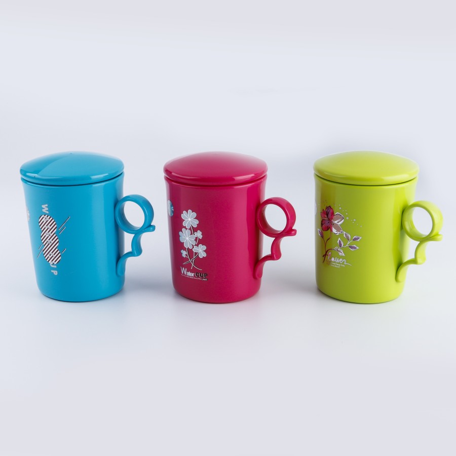 Generic Plastic Cup with Lid 360 mL - 3 Color Pack