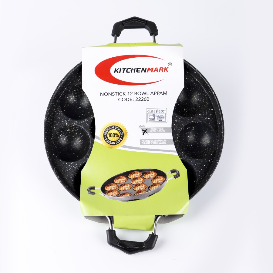 KITCHENMARK Nonstick 12 Bowl Appam Pan